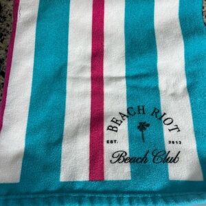 Beach Riot Turquoise, White & Pink Striped Beach Towel